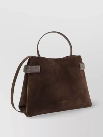 Brunello Cucinelli Structured Suede Tote Bag With Top Handle