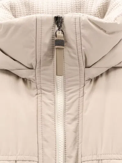 Brunello Cucinelli Hooded Down Jacket In Nylon And Cotton