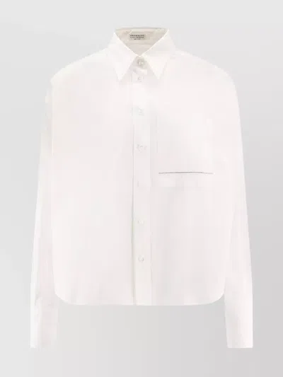 Brunello Cucinelli Cotton Blend Shirt Monili Detail