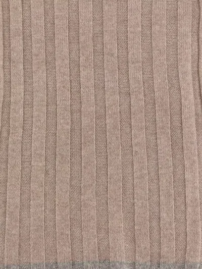 Brunello Cucinelli Ribbed Cashmere Scarf With Contrasting Profile