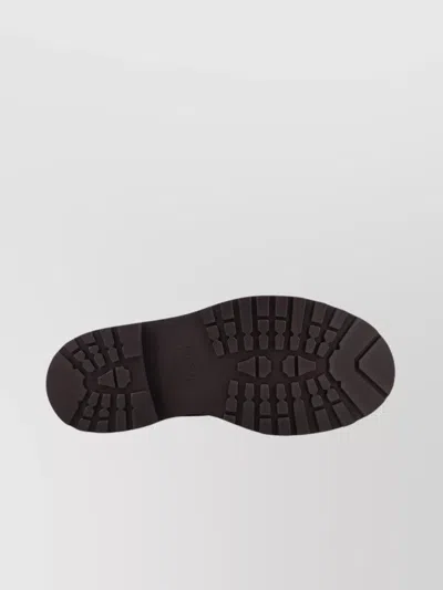 Brunello Cucinelli Chunky Sole Suede Ankle Boots With Monili Detail In Brown