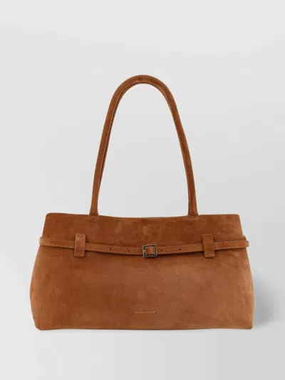Manu Atelier Cambon East West Suede Shoulder Bag