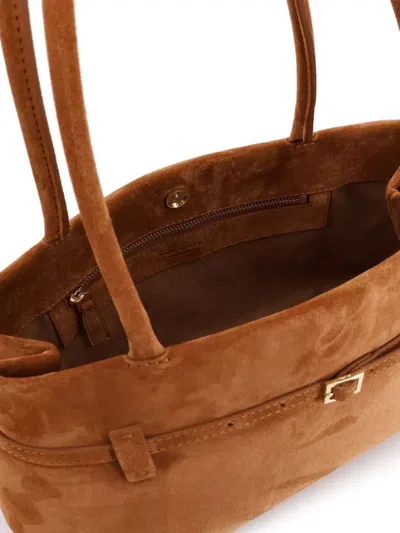 Manu Atelier Cambon East West Suede Shoulder Bag