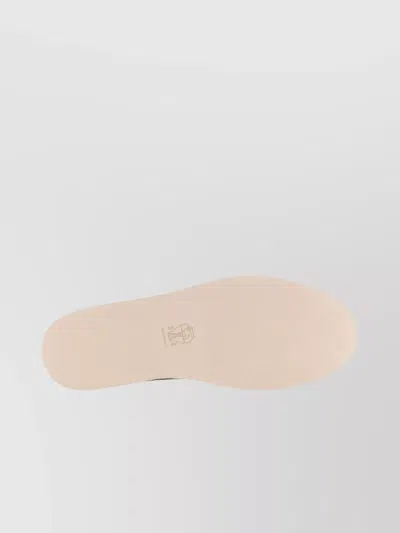 Brunello Cucinelli Leather Low-top Sneakers Rubber Sole In Neutral