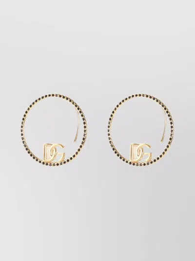 Dolce & Gabbana Ear Cuff Earrings With Dg Logo And Rhinestones