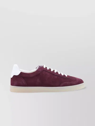 Brunello Cucinelli Low Top Suede Finish Rubber Sole Sneakers