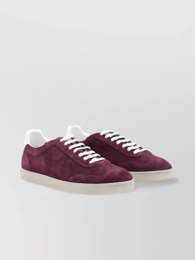 Brunello Cucinelli Low Top Suede Finish Rubber Sole Sneakers