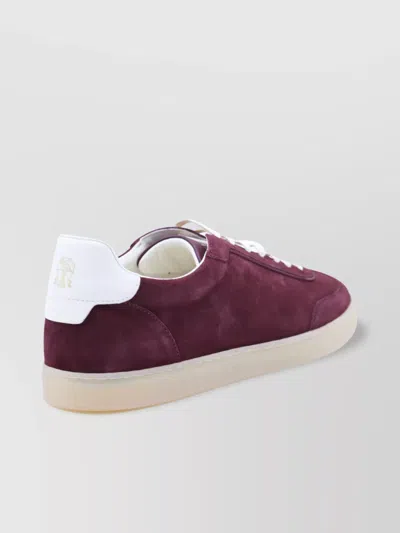 Brunello Cucinelli Low Top Suede Finish Rubber Sole Sneakers