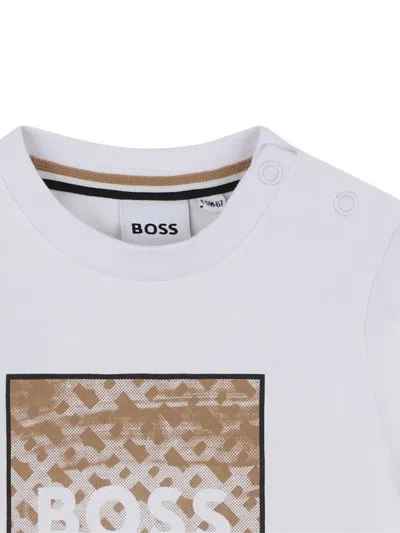 Bosswear Square-logo Long-sleeve T-shirt In White