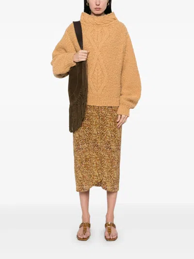 Isabel Marant Caramel-coloured Romane Sweater With Cable Knit Women In Brown