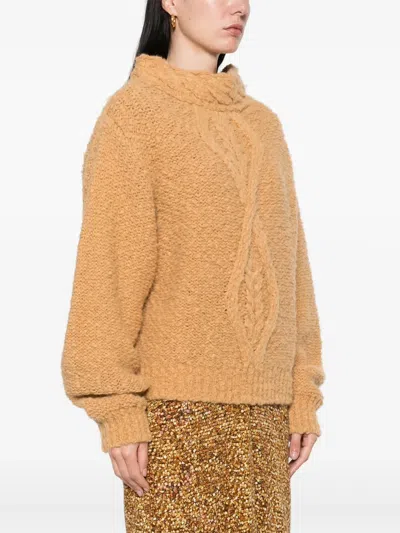 Isabel Marant Caramel-coloured Romane Sweater With Cable Knit Women In Brown