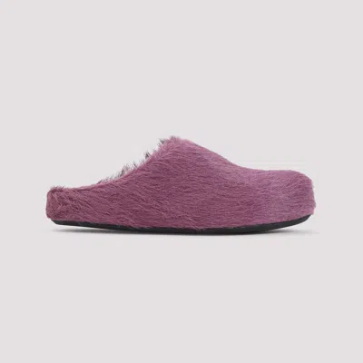 Marni Prune Violet Calf Hair Fussbett Mules