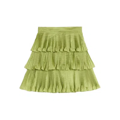 Valentino Green Taffet Skirt In Green