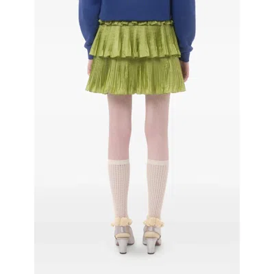 Valentino Green Taffet Skirt In Green