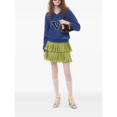 Valentino Green Taffet Skirt In Green