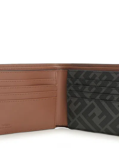 Fendi Ff Squared Bifold Wallet In Brown