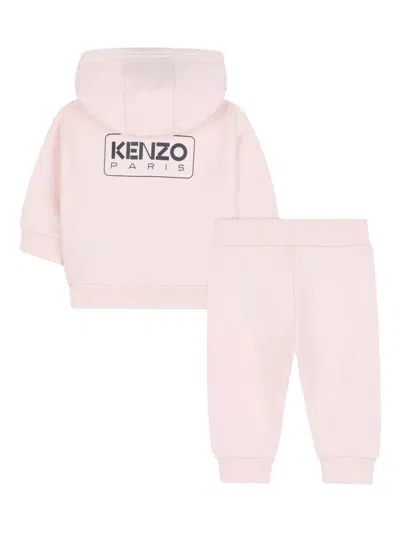 Kenzo Hooded Zip-up Tracksuit In Pink