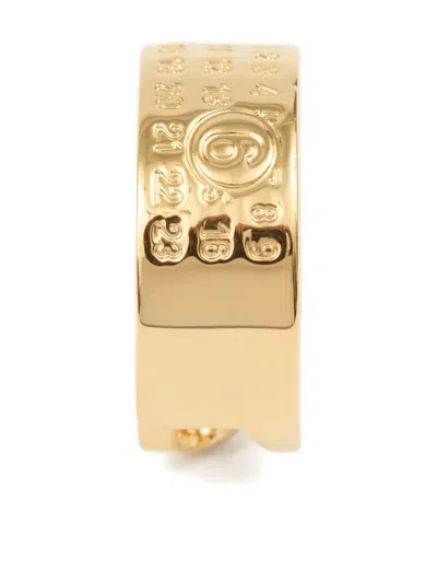 Mm6 Maison Margiela Minimal Logo 3mm Ring In Gold