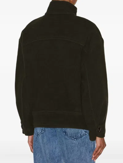 Isabel Marant Hanis Short Wool Blend Coat In Green