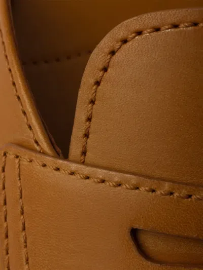 Prada Triangle-logo Leather Sandals In Brown