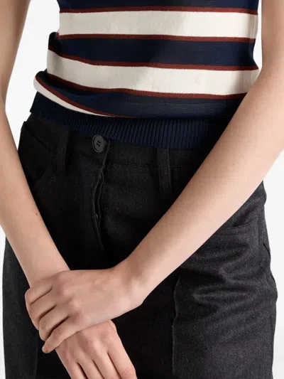 Prada Striped Crew-neck Cotton Sweater In Multi