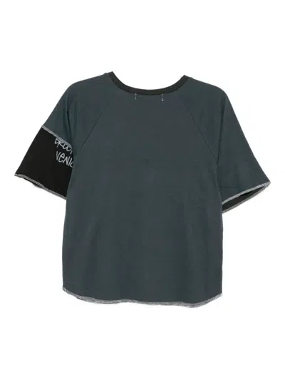 Stain Shade Patchwork T-shirt In Gray