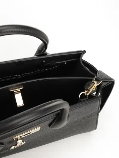 Ferragamo Studio Soft Top Handle Small Handbags Black In Black