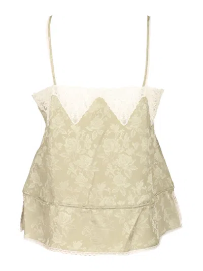 Chloé Silk Top With Drawstring Waist And Floral Pattern