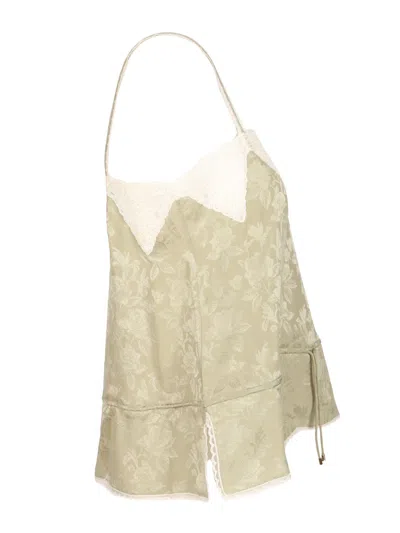 Chloé Silk Top With Drawstring Waist And Floral Pattern