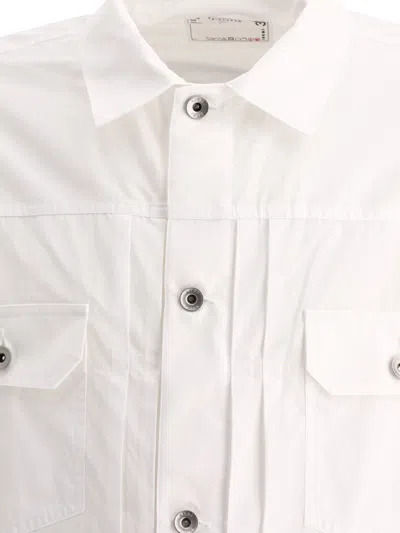 Sacai Thomas Mason Long-sleeved Shirt In White