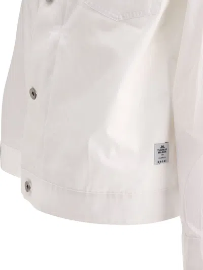 Sacai Thomas Mason Long-sleeved Shirt In White
