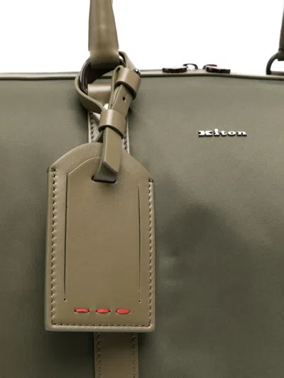 Kiton Logo Tag Travel Bag With Detachable Strap