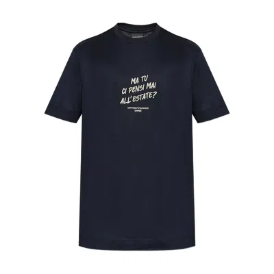 Emporio Armani Embroidered-graphic T-shirt