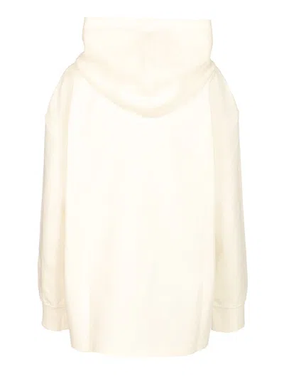 's Max Mara Visiera Hooded Sweatshirt Max Mara Logo Sweatshirts White In Neutral