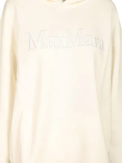 's Max Mara Visiera Hooded Sweatshirt Max Mara Logo Sweatshirts White In Neutral