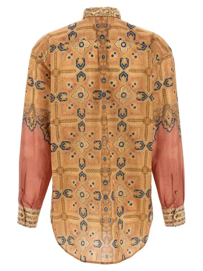 Valentino 'imaginary Journey' Patterned Shirt With Bow Tie In Multi