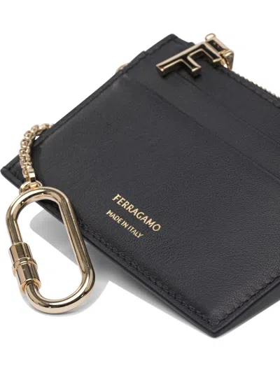 Ferragamo Hot Stamp Zip Leather Card Holder