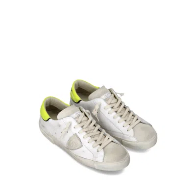 Philippe Model White  Yellow Sneakers In White