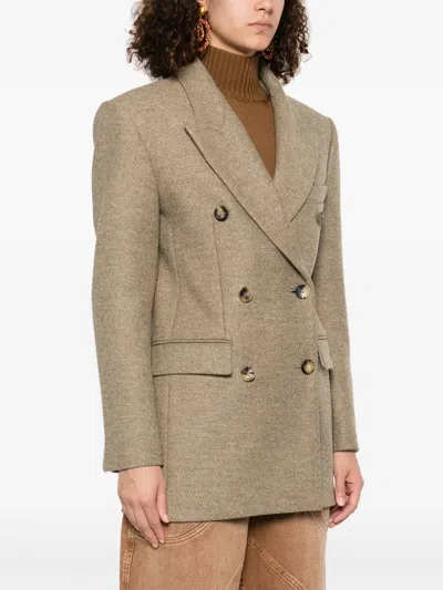 Isabel Marant Isidora Flecked Wool Coat In Brown