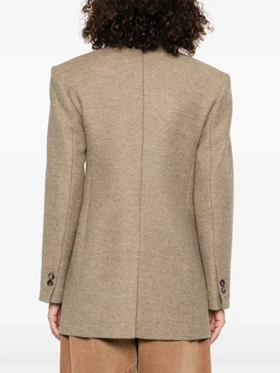 Isabel Marant Isidora Flecked Wool Coat In Brown