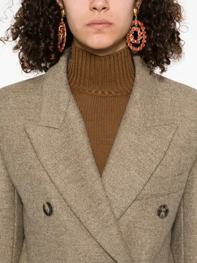 Isabel Marant Isidora Flecked Wool Coat In Brown