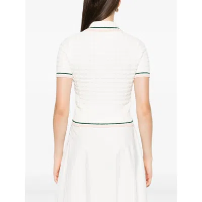 Casablanca Textured Cotton Polo Shirt With Contrast Collar In Neutral