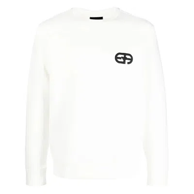 Emporio Armani Men's Logo Cotton Sweatshirt In White