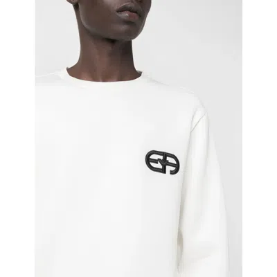 Emporio Armani Men's Logo Cotton Sweatshirt In White