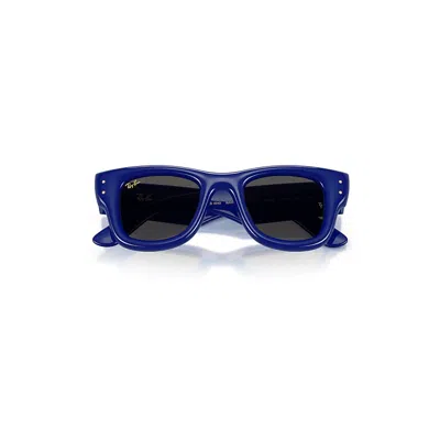 Ray Ban Wayfarer Puffer Sunglasses Blue Frame Black Lenses 47-23