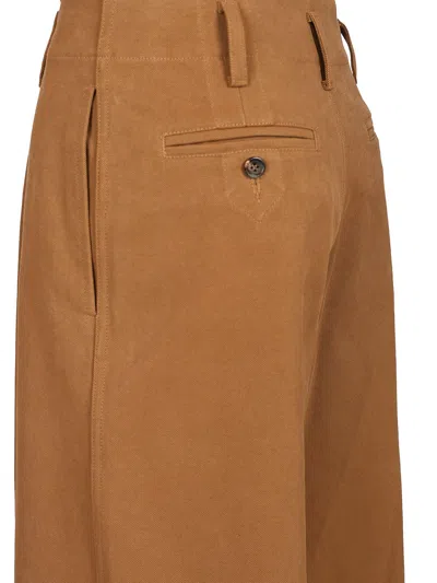 Chloé Brown Pants With Belt Loops And Wide Leg In Cotton Woman In Brown