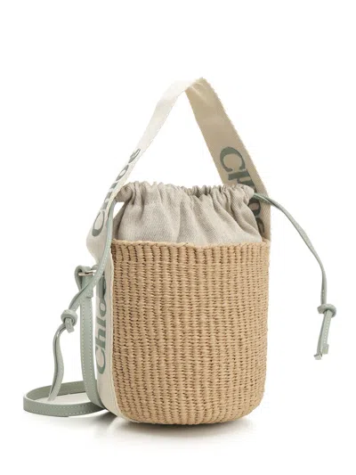 Chloé Womens Chloe Woody Small Paper Bucket Bag