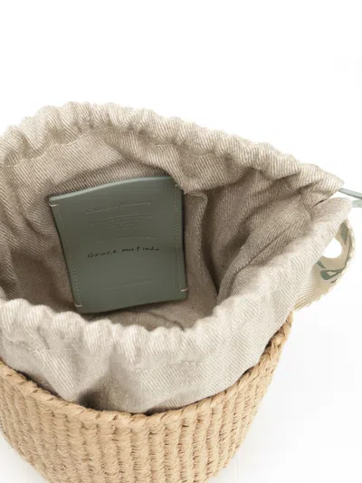 Chloé Womens Chloe Woody Small Paper Bucket Bag