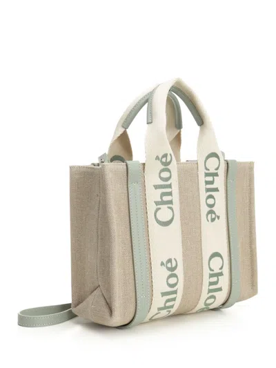 Chloé Woody Handbags Beige