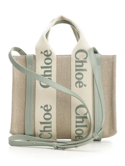 Chloé Woody Handbags Beige